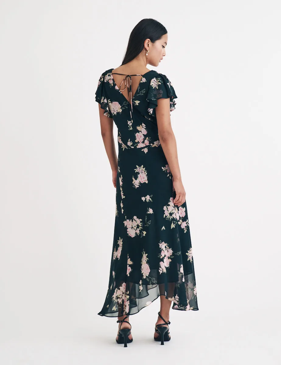 Black Floral Saoirse Midi Dress sold by Nobody's Child product image thumbnail 3