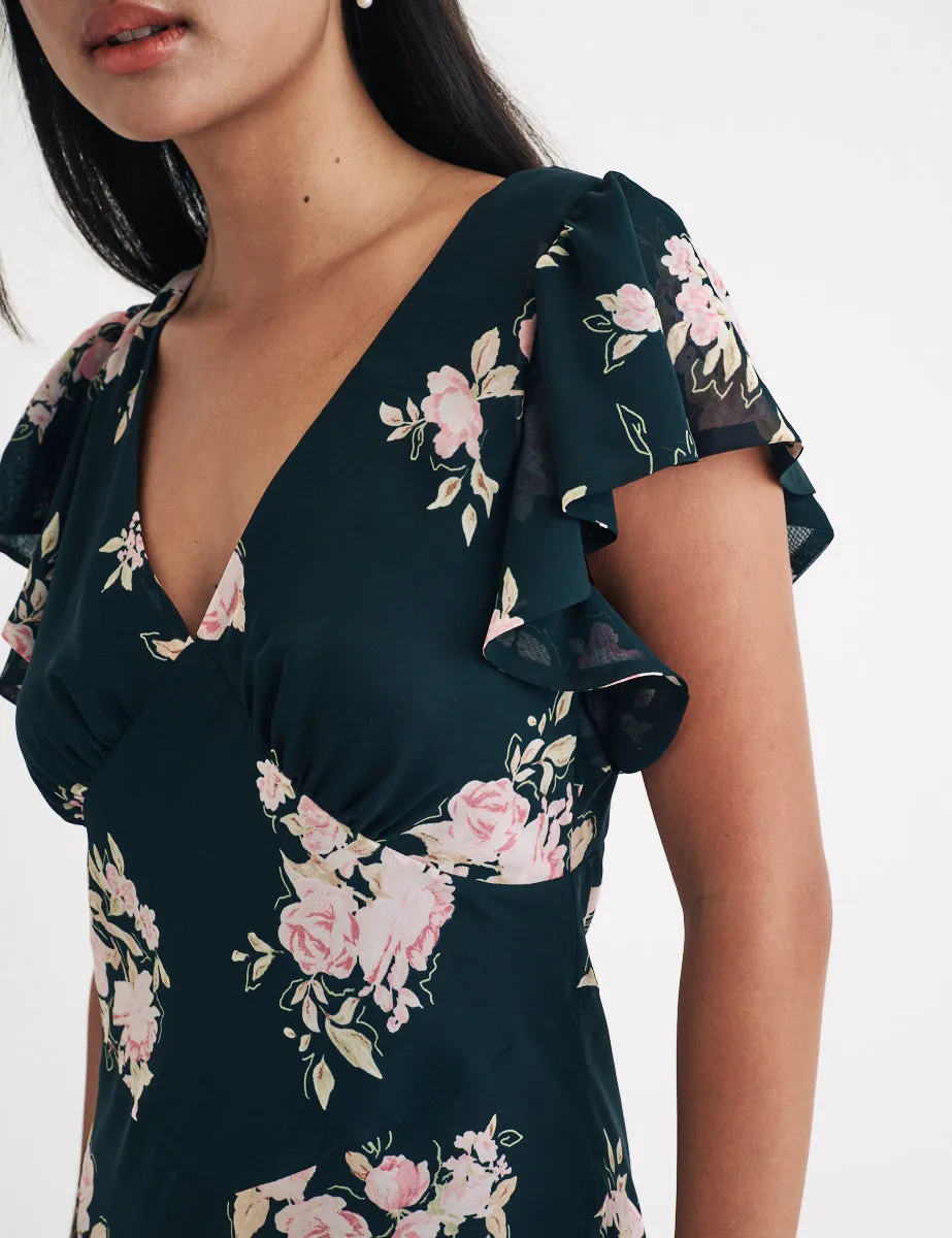 Black Floral Saoirse Midi Dress sold by Nobody's Child product image thumbnail 2