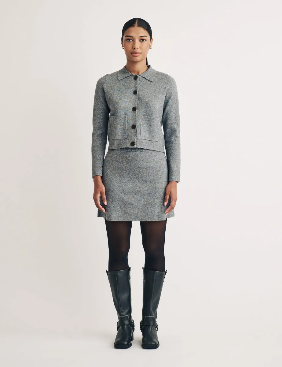 Grey Button Through Collared Cardigan sold by Nobody's Child product image thumbnail 4