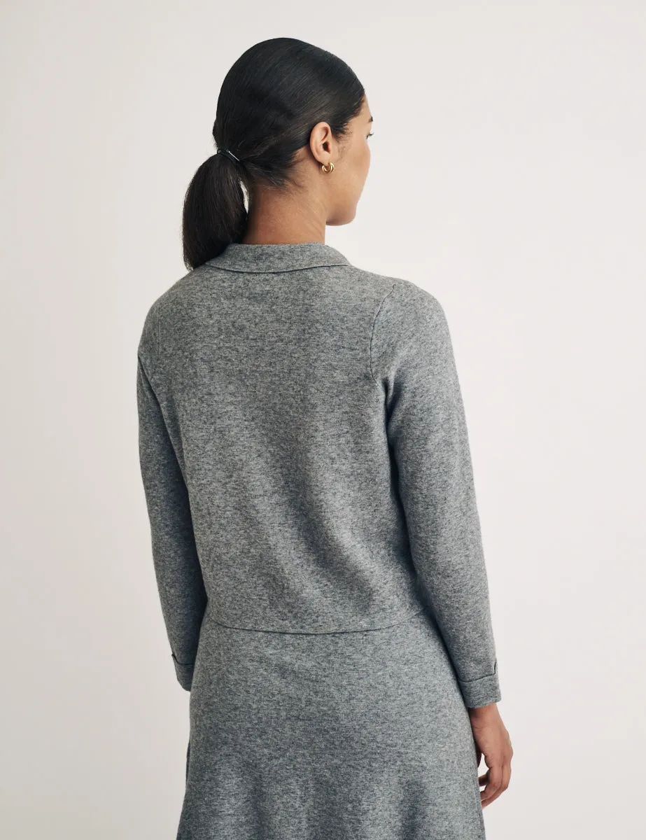 Grey Button Through Collared Cardigan sold by Nobody's Child product image thumbnail 5