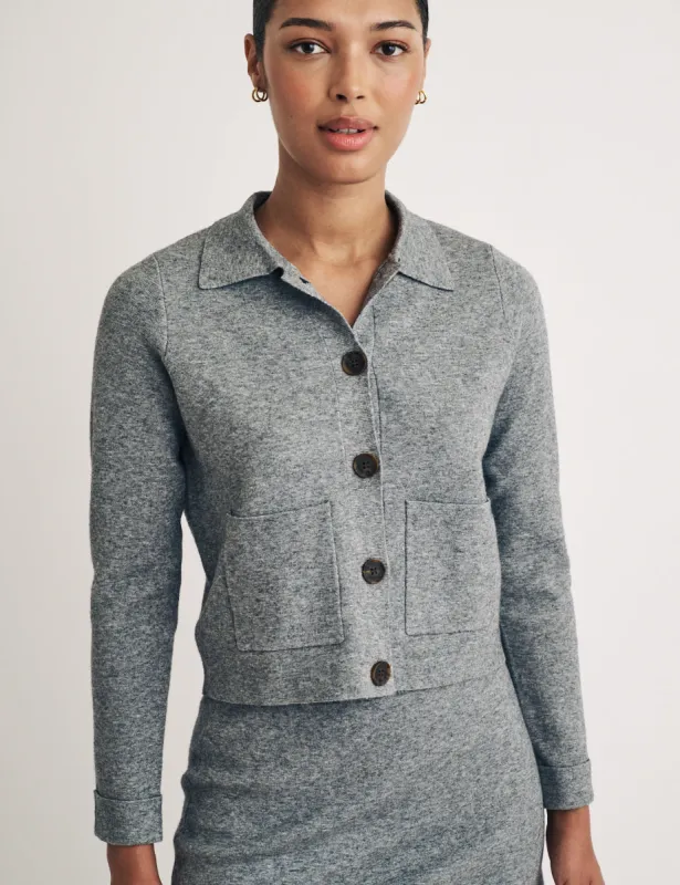 Grey Button Through Collared Cardigan sold by Nobody's Child