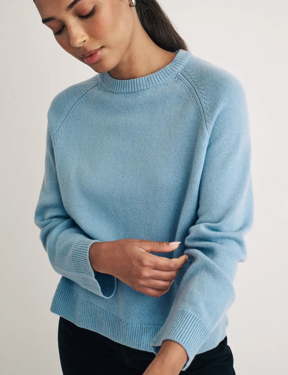 Blue Crew Neck Wool Jumper sold by Nobody's Child product image thumbnail 5