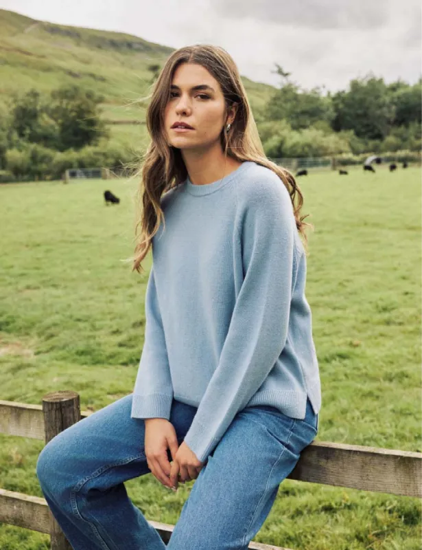 Blue Crew Neck Wool Jumper sold by Nobody's Child