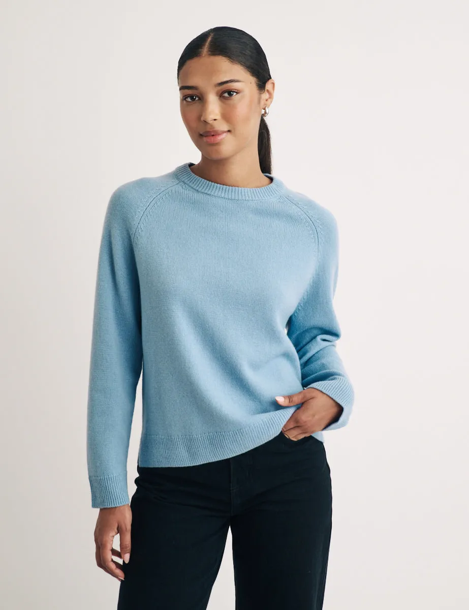 Blue Crew Neck Wool Jumper sold by Nobody's Child product image thumbnail 2
