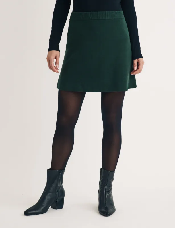 Green Knitted Mini Skirt sold by Nobody's Child