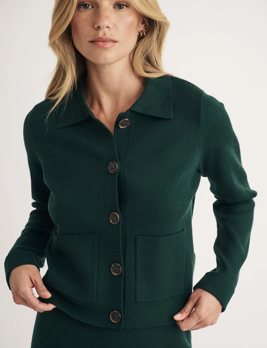Green Button Through Collared Cardigan sold by Nobody's Child product image thumbnail 2