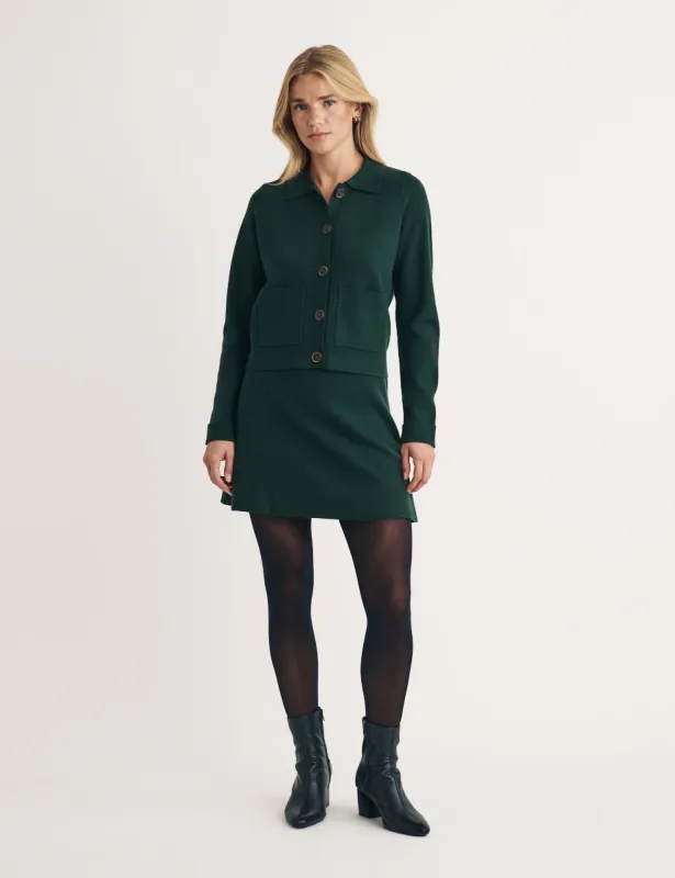 Green Button Through Collared Cardigan sold by Nobody's Child