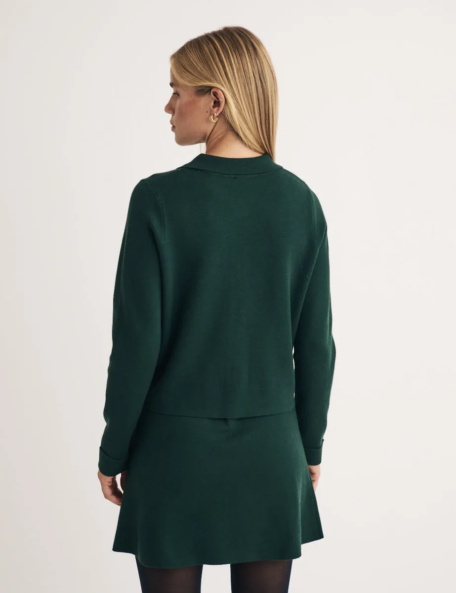 Green Button Through Collared Cardigan sold by Nobody's Child product image thumbnail 4