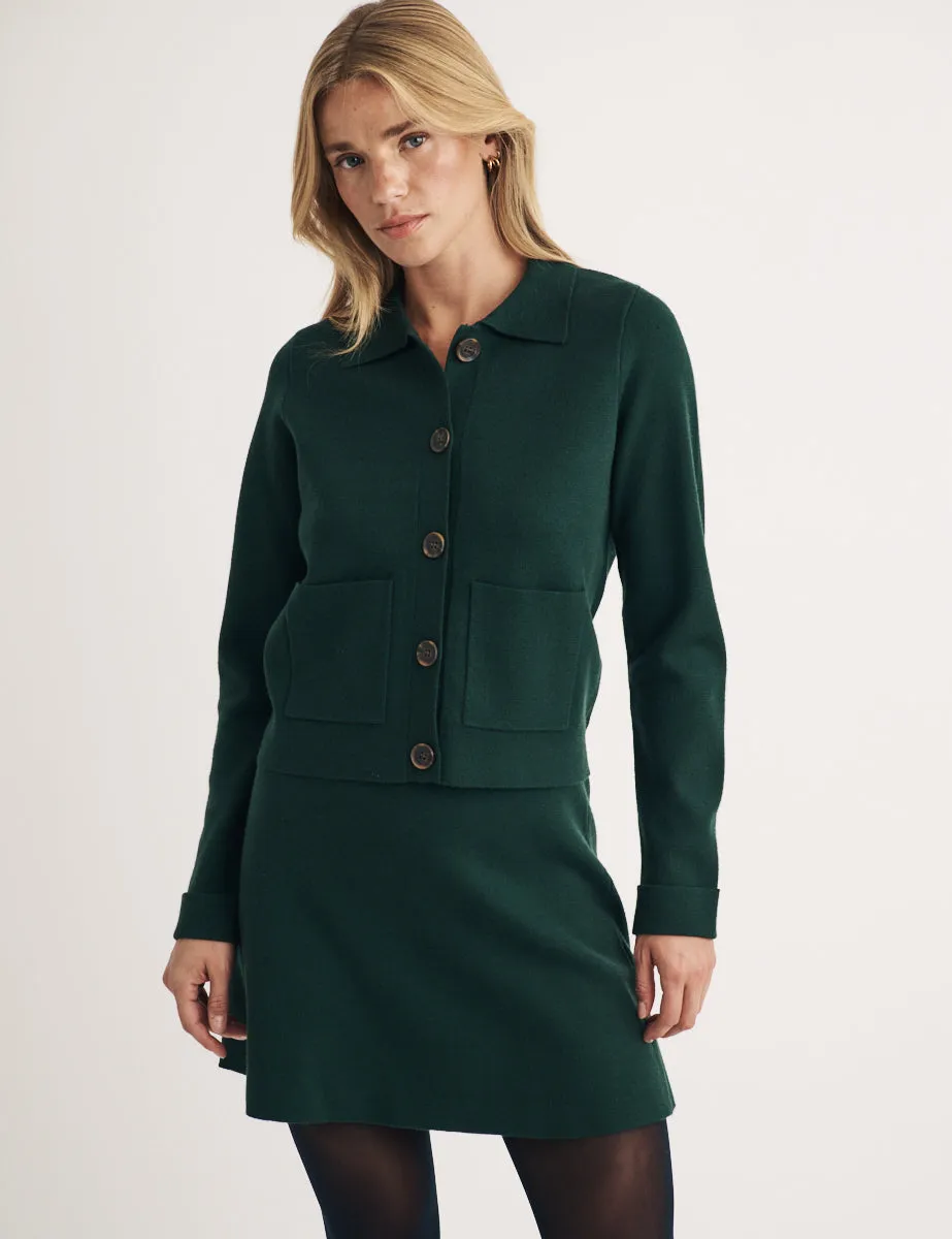 Green Button Through Collared Cardigan sold by Nobody's Child product image thumbnail 3