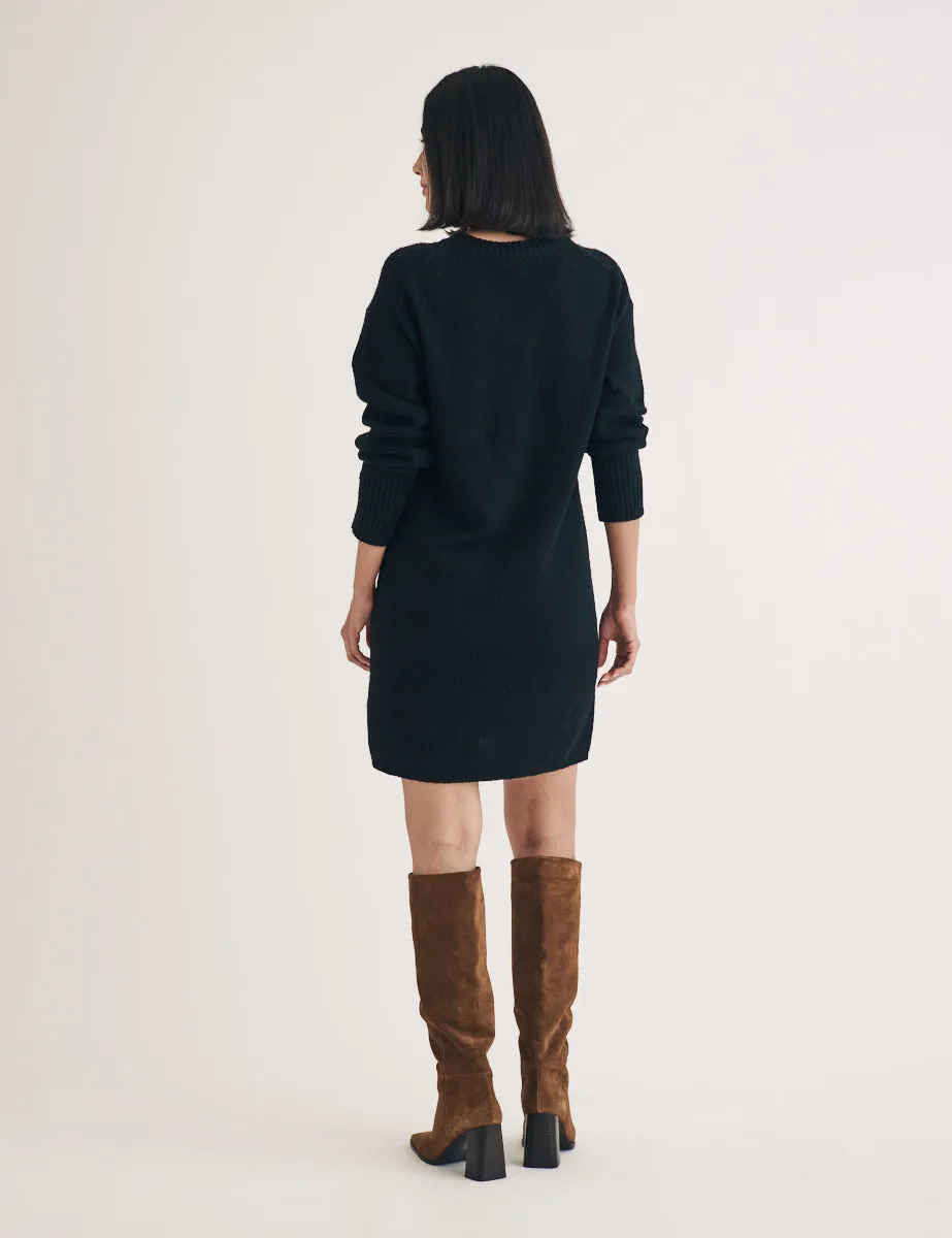 Black Knitted Mini Jumper Dress sold by Nobody's Child product image thumbnail 4