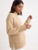Beige Funnel Neck Longline Knitted Jumper sold by Nobody's Child