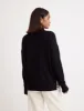 Black Knitted Funnel Neck Longline Jumper sold by Nobody's Child