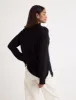 Black Knitted Funnel Neck Longline Jumper sold by Nobody's Child