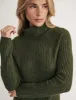 Khaki Knitted Roll Neck Wool Blend Midi Jumper Dress sold by Nobody's Child