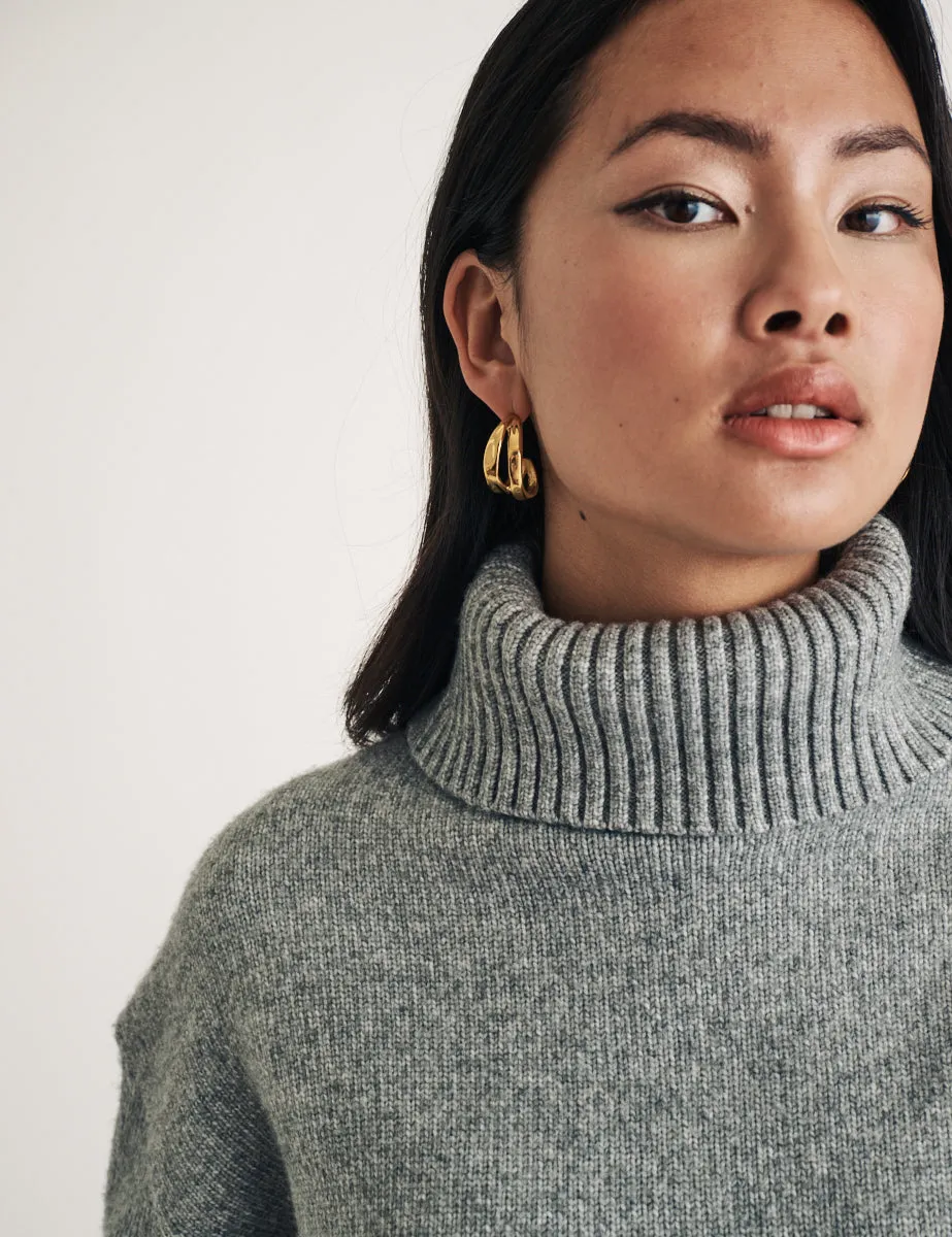 Grey Knitted Roll Neck Jumper sold by Nobody's Child product image thumbnail 2