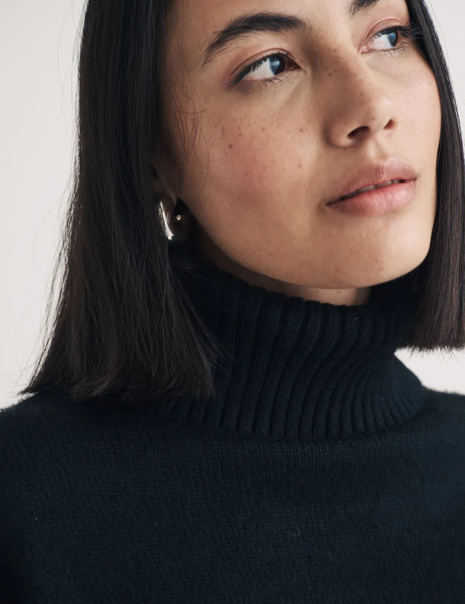 Black Knitted Roll Neck Jumper sold by Nobody's Child product image thumbnail 2