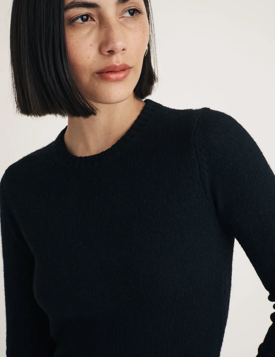 Black Knitted Crew Neck Jumper sold by Nobody's Child product image thumbnail 2