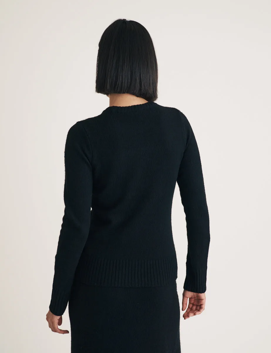 Black Knitted Crew Neck Jumper sold by Nobody's Child product image thumbnail 4