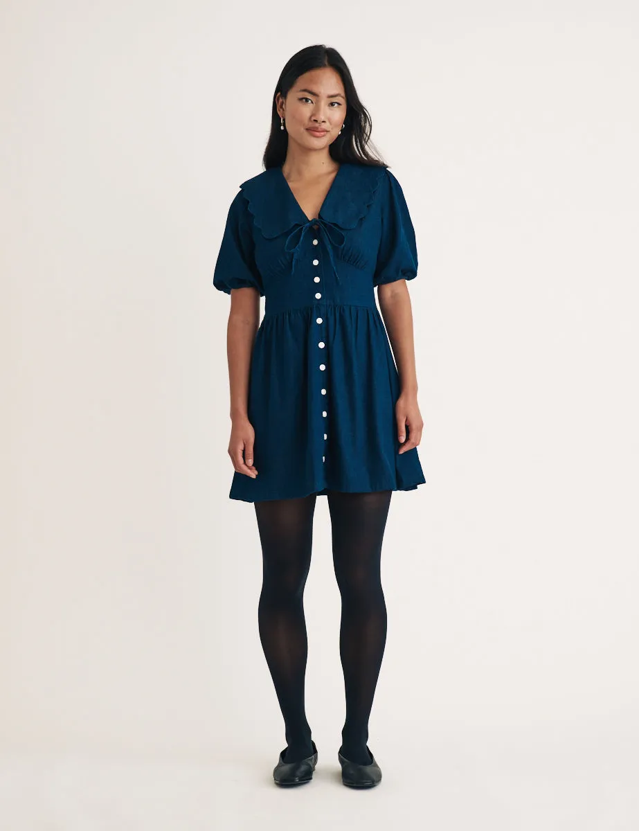Dark Wash Denim Birdie Mini Dress sold by Nobody's Child product image thumbnail 4