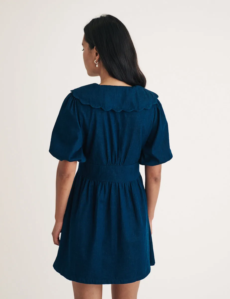 Dark Wash Denim Birdie Mini Dress sold by Nobody's Child product image thumbnail 5