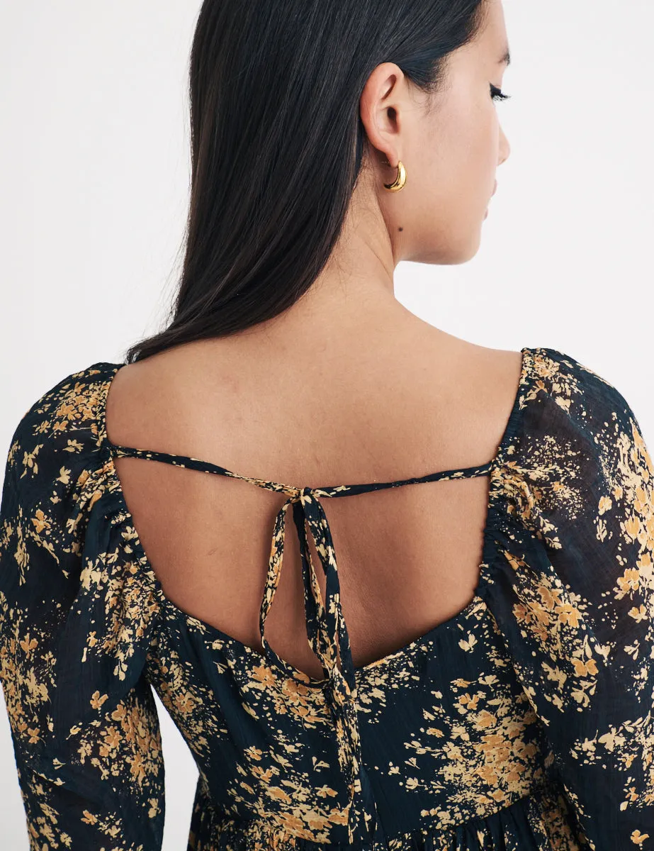 Black Floral Marti Mini Dress sold by Nobody's Child product image thumbnail 3