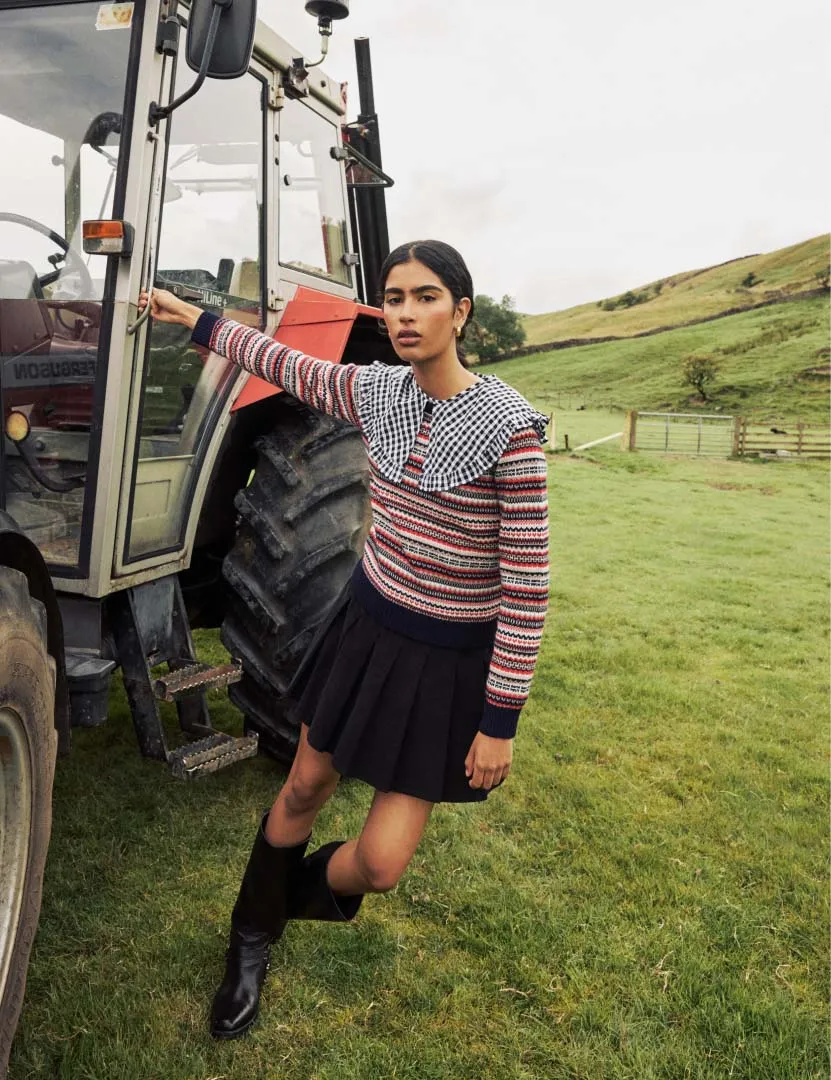 Black Cord Mini Box Pleated Skirt sold by Nobody's Child product image thumbnail 2