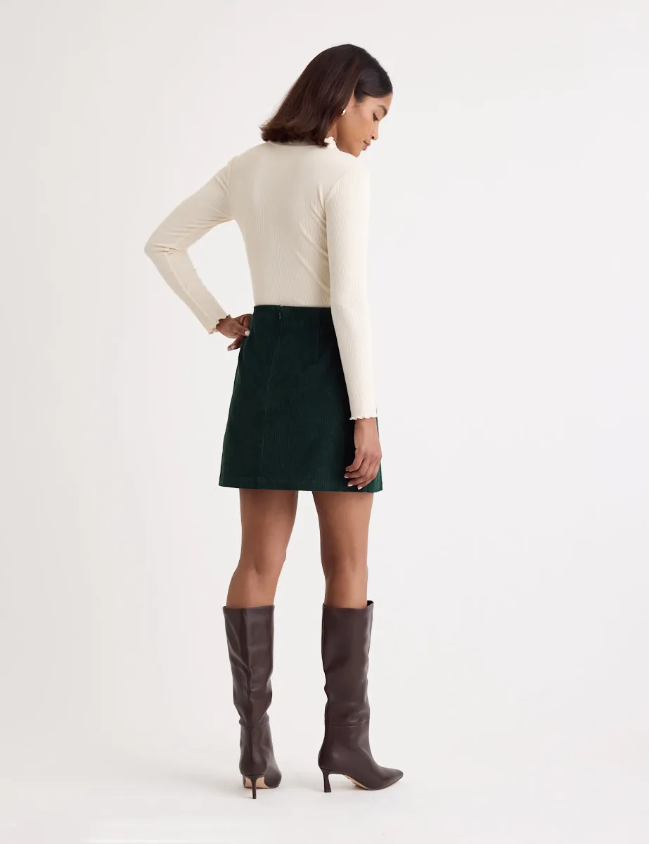 Green Cord Mini Skirt sold by Nobody's Child product image thumbnail 4
