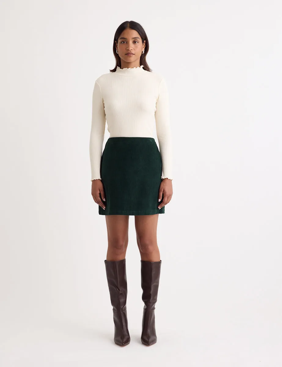Green Cord Mini Skirt sold by Nobody's Child product image thumbnail 2