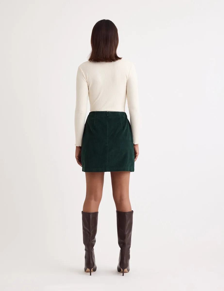 Green Cord Mini Skirt sold by Nobody's Child product image thumbnail 5