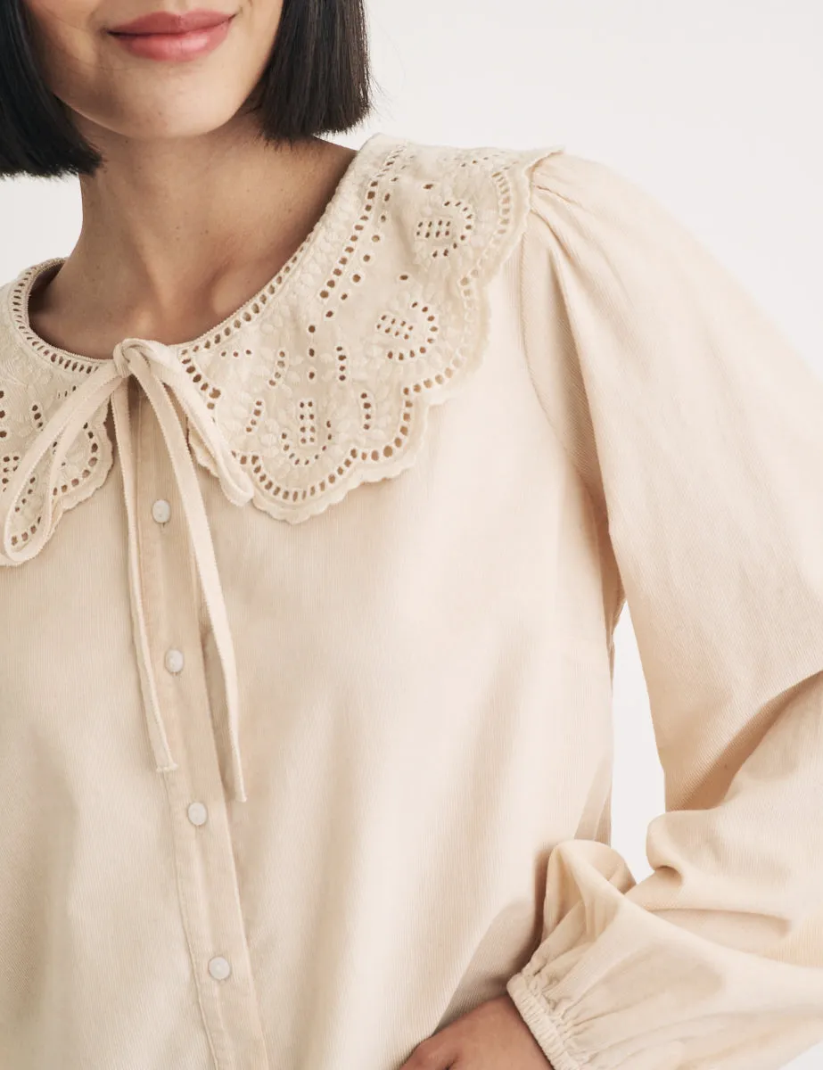 Stone Cord Broderie Collar Blouse sold by Nobody's Child product image thumbnail 2