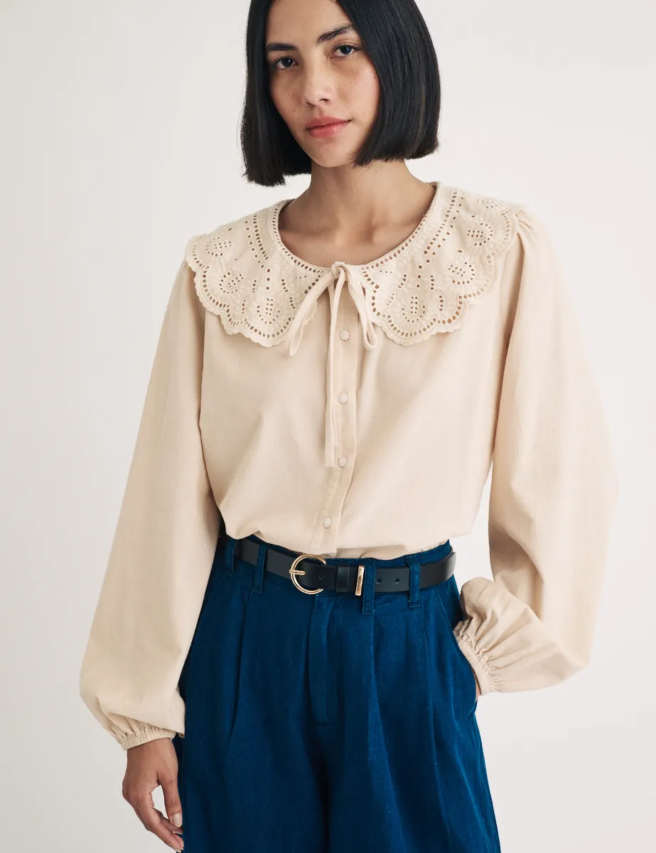 Stone Cord Broderie Collar Blouse sold by Nobody's Child product image thumbnail 4