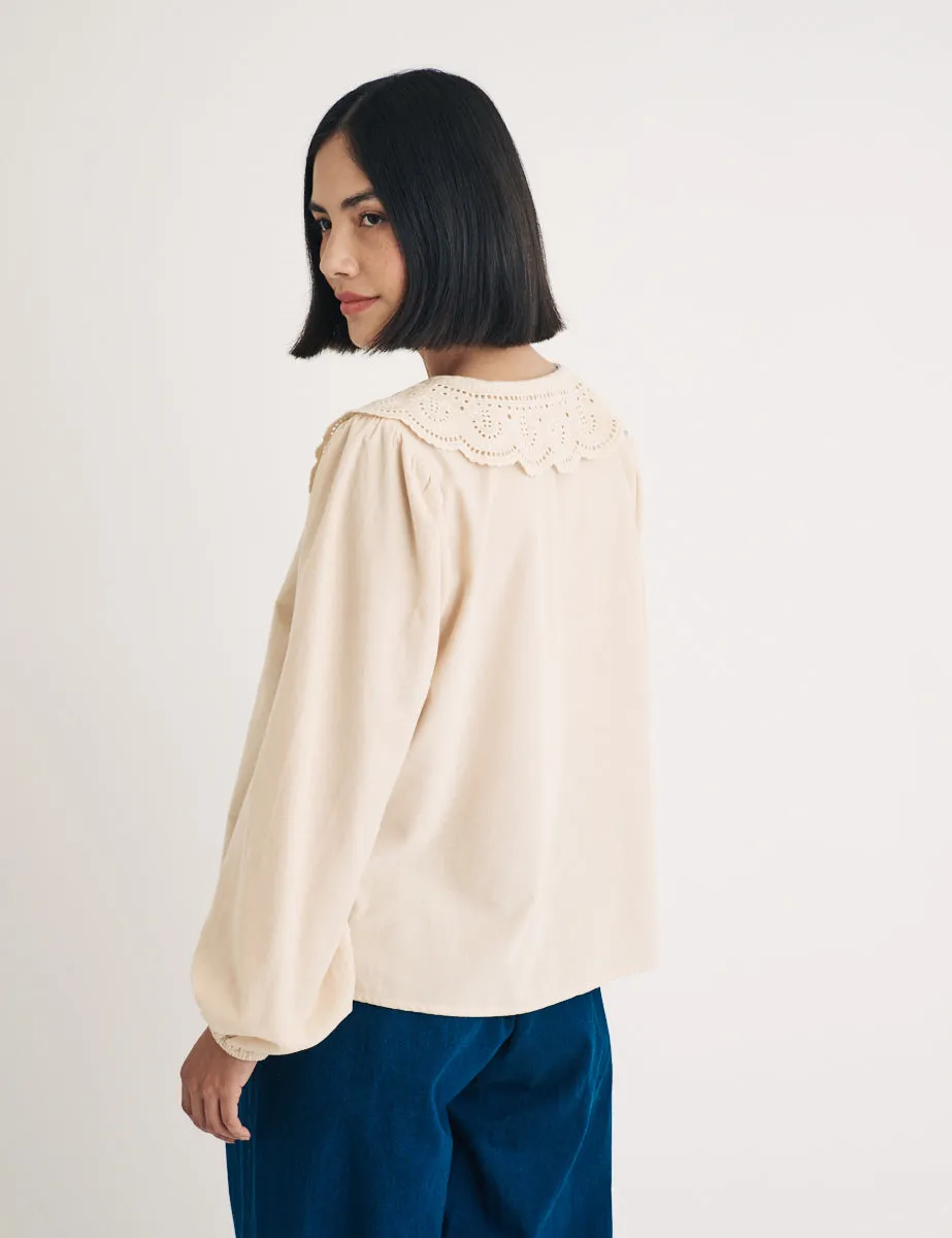 Stone Cord Broderie Collar Blouse sold by Nobody's Child product image thumbnail 5