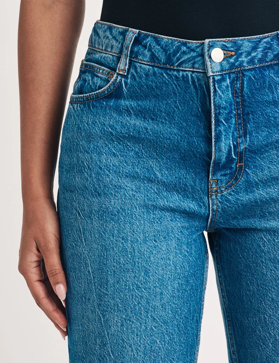 Mid Wash Straight Leg Cropped Jeans sold by Nobody's Child product image thumbnail 2