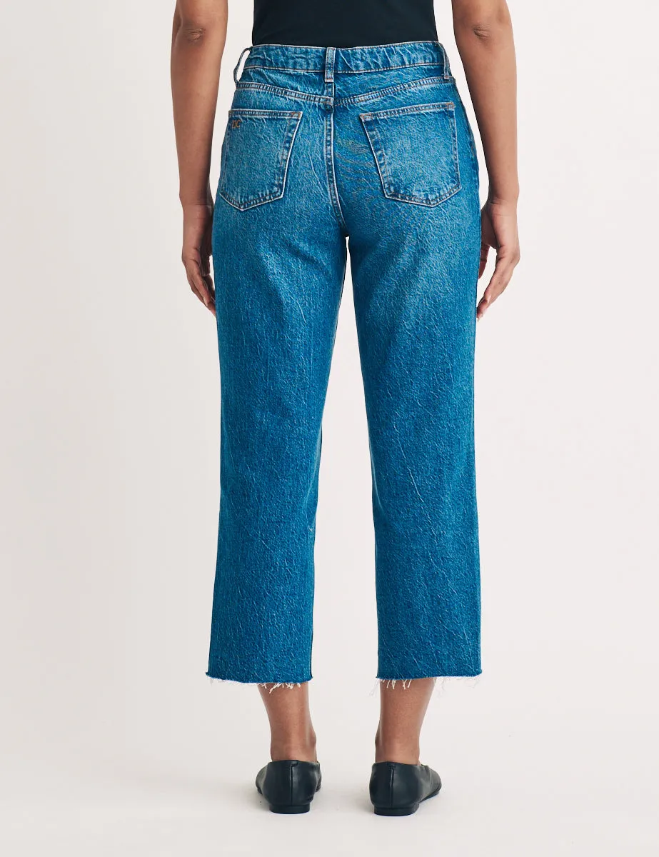 Mid Wash Straight Leg Cropped Jeans sold by Nobody's Child product image thumbnail 4