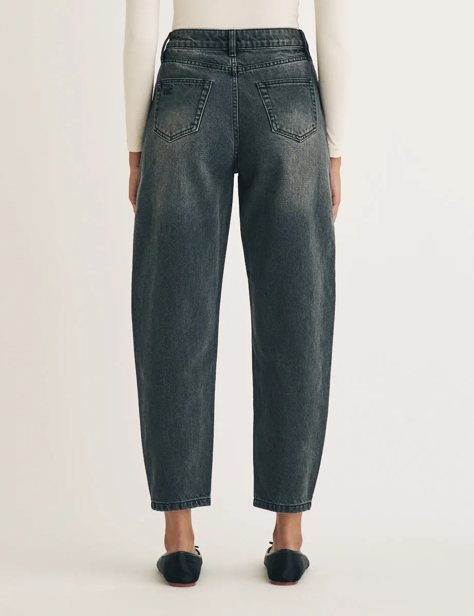 Washed Black High Rise Putney Barrel Leg Jeans sold by Nobody's Child product image thumbnail 5