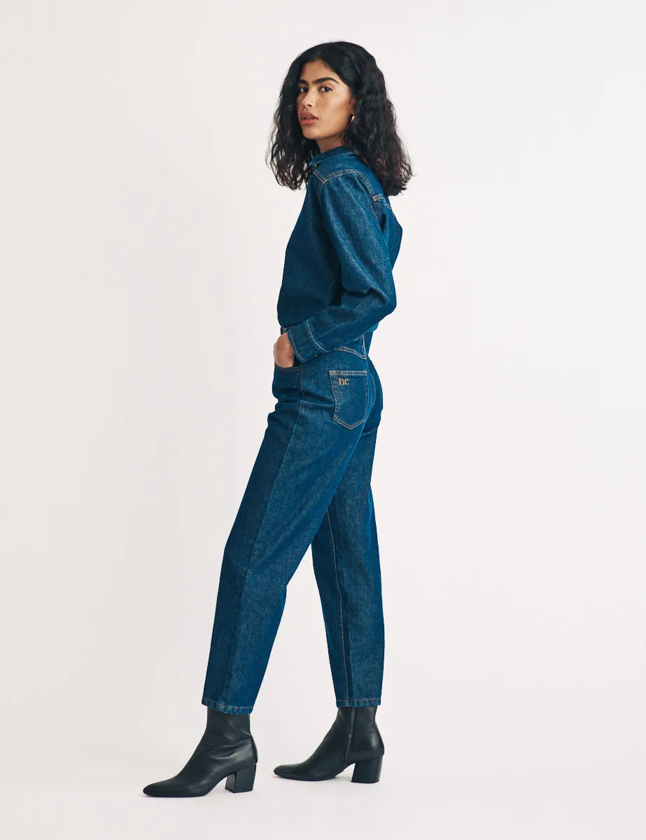 Dark Wash Denim Jumpsuit sold by Nobody's Child product image thumbnail 4