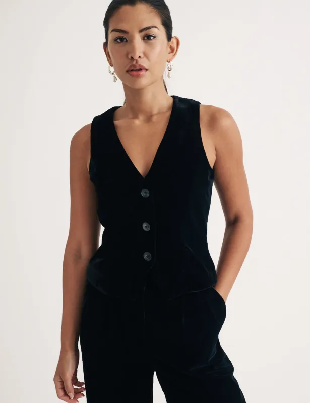 Black Velvet Waistcoat sold by Nobody's Child
