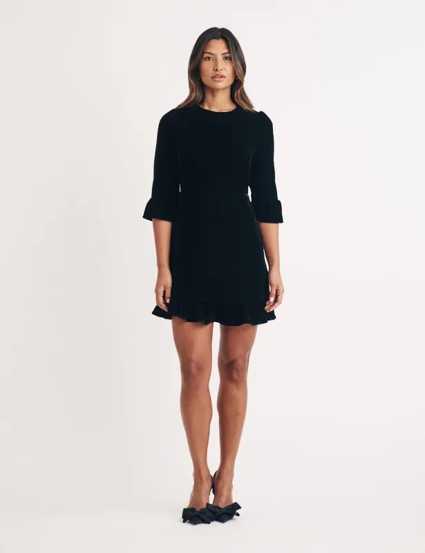 Black Velvet Fleur Mini Dress sold by Nobody's Child