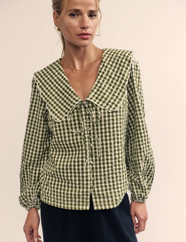 Green Long Sleeve Birdie Blouse sold by Nobody's Child