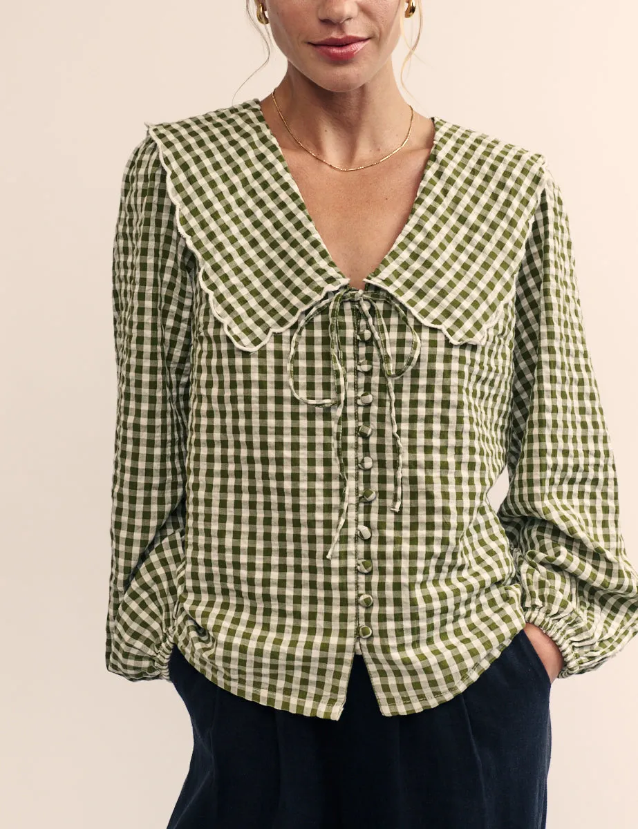 Green Long Sleeve Birdie Blouse sold by Nobody's Child product image thumbnail 4