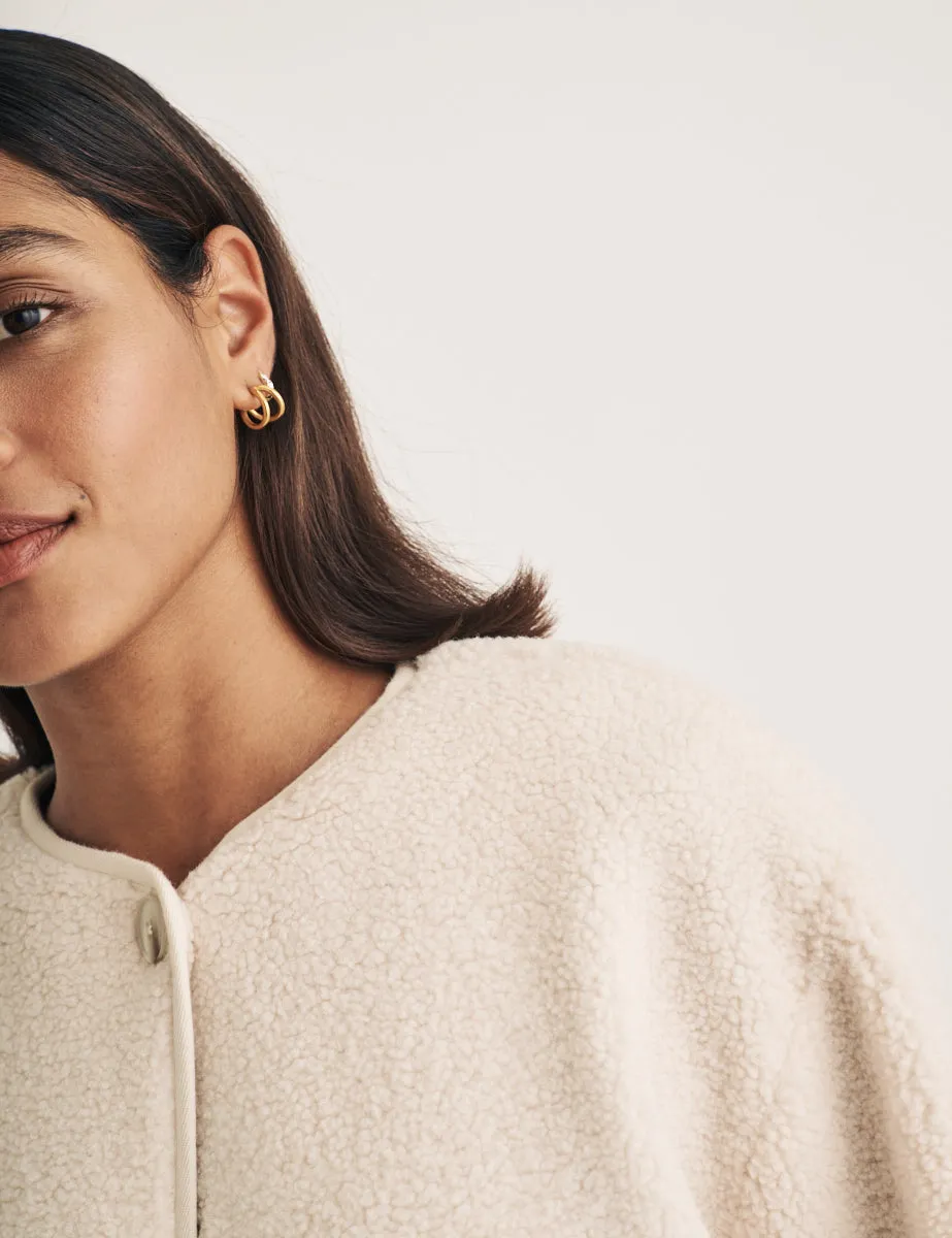 Cream Crew Neck Borg Coat sold by Nobody's Child product image thumbnail 2