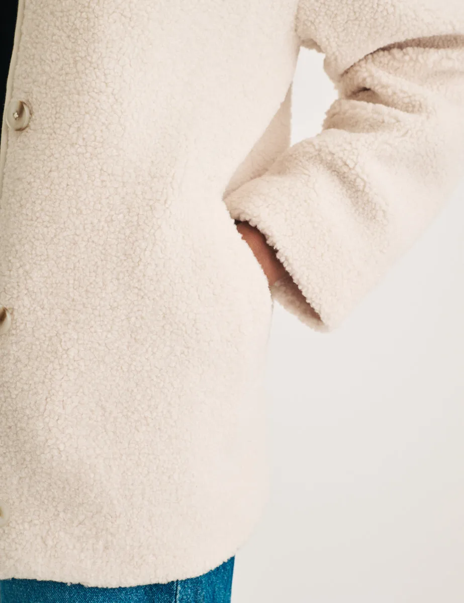 Cream Crew Neck Borg Coat sold by Nobody's Child product image thumbnail 5