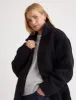 Black Zip Through Borg Jacket sold by Nobody's Child