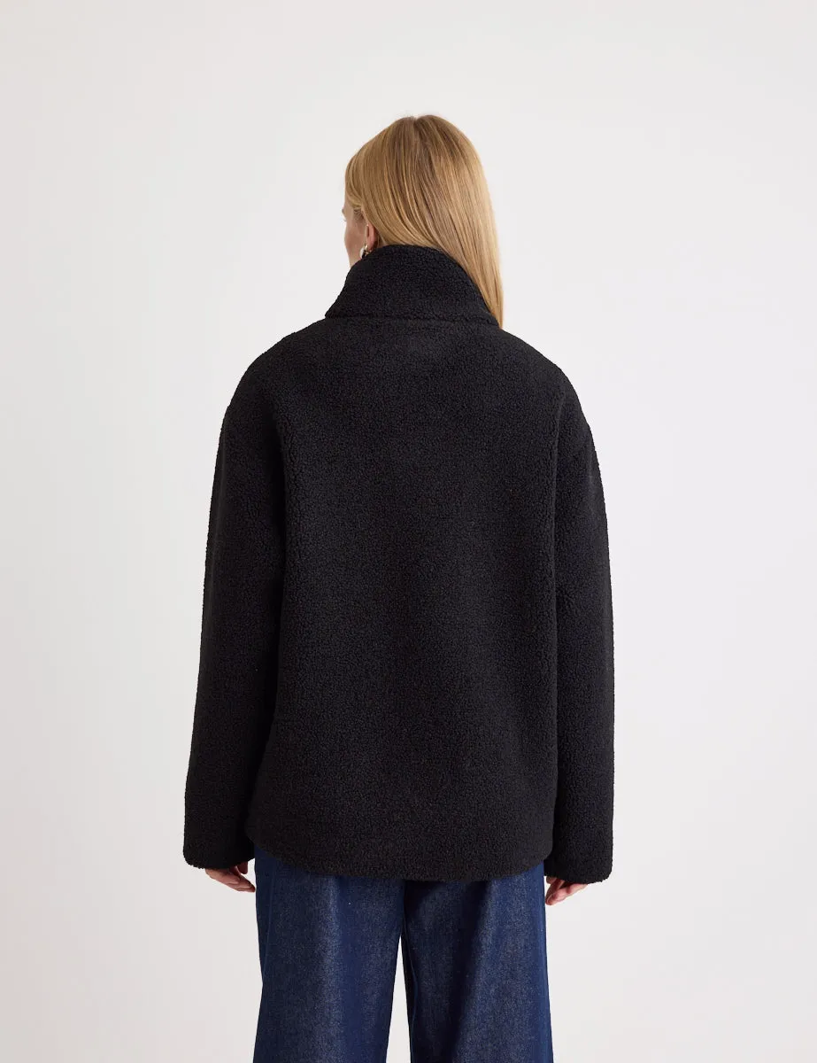 Black Zip Through Borg Jacket sold by Nobody's Child product image thumbnail 5