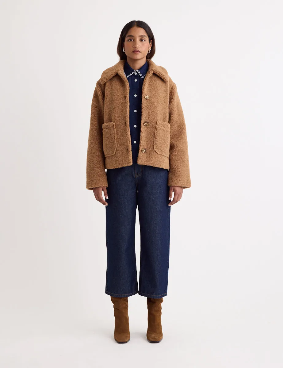 Brown Borg Collared Jacket sold by Nobody's Child