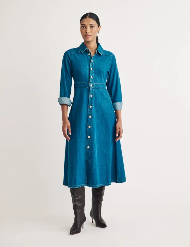 Denim Graceland Midi Shirt Dress sold by Nobody's Child