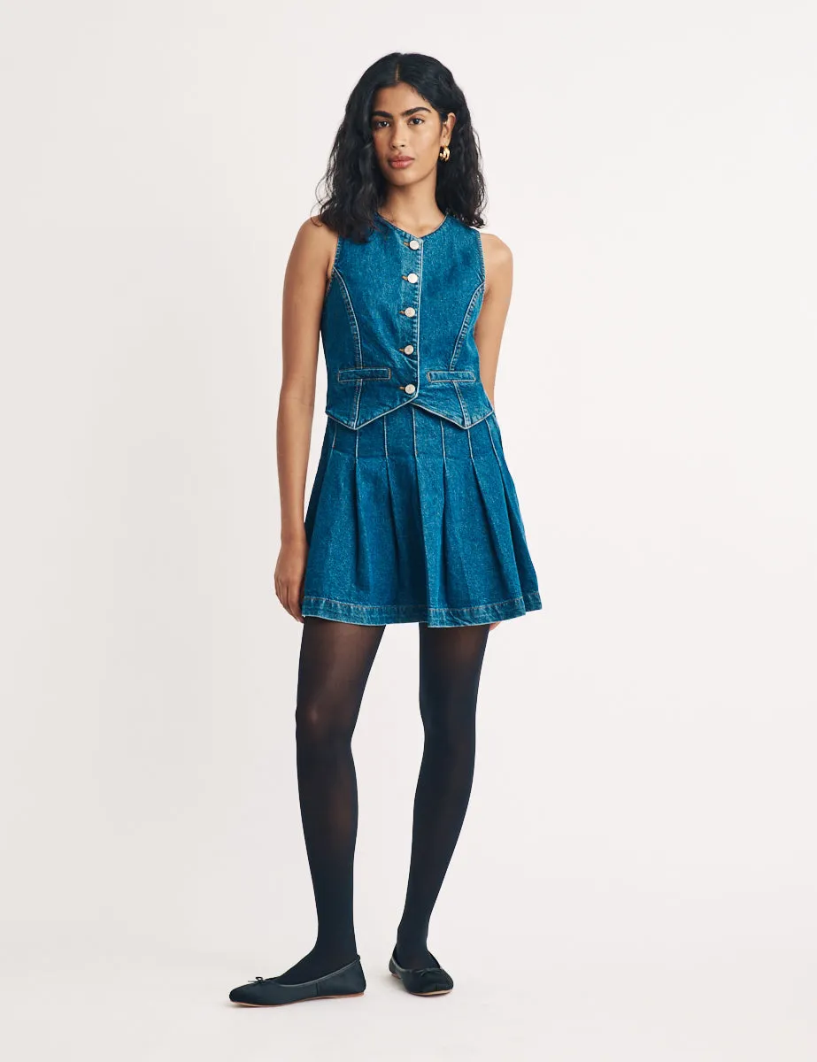 Denim Sinatra Waistcoat Mini Dress sold by Nobody's Child product image thumbnail 2