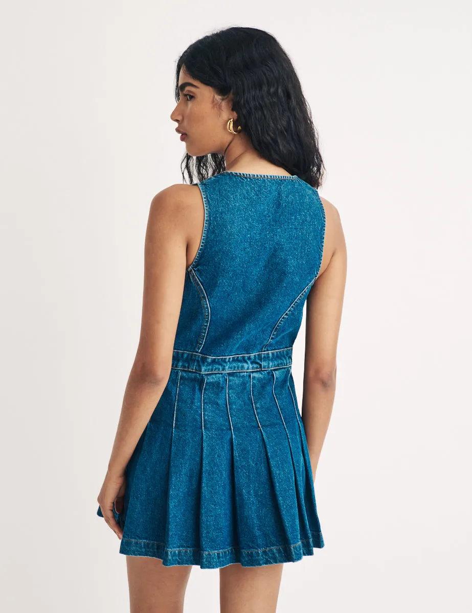 Denim Sinatra Waistcoat Mini Dress sold by Nobody's Child product image thumbnail 4