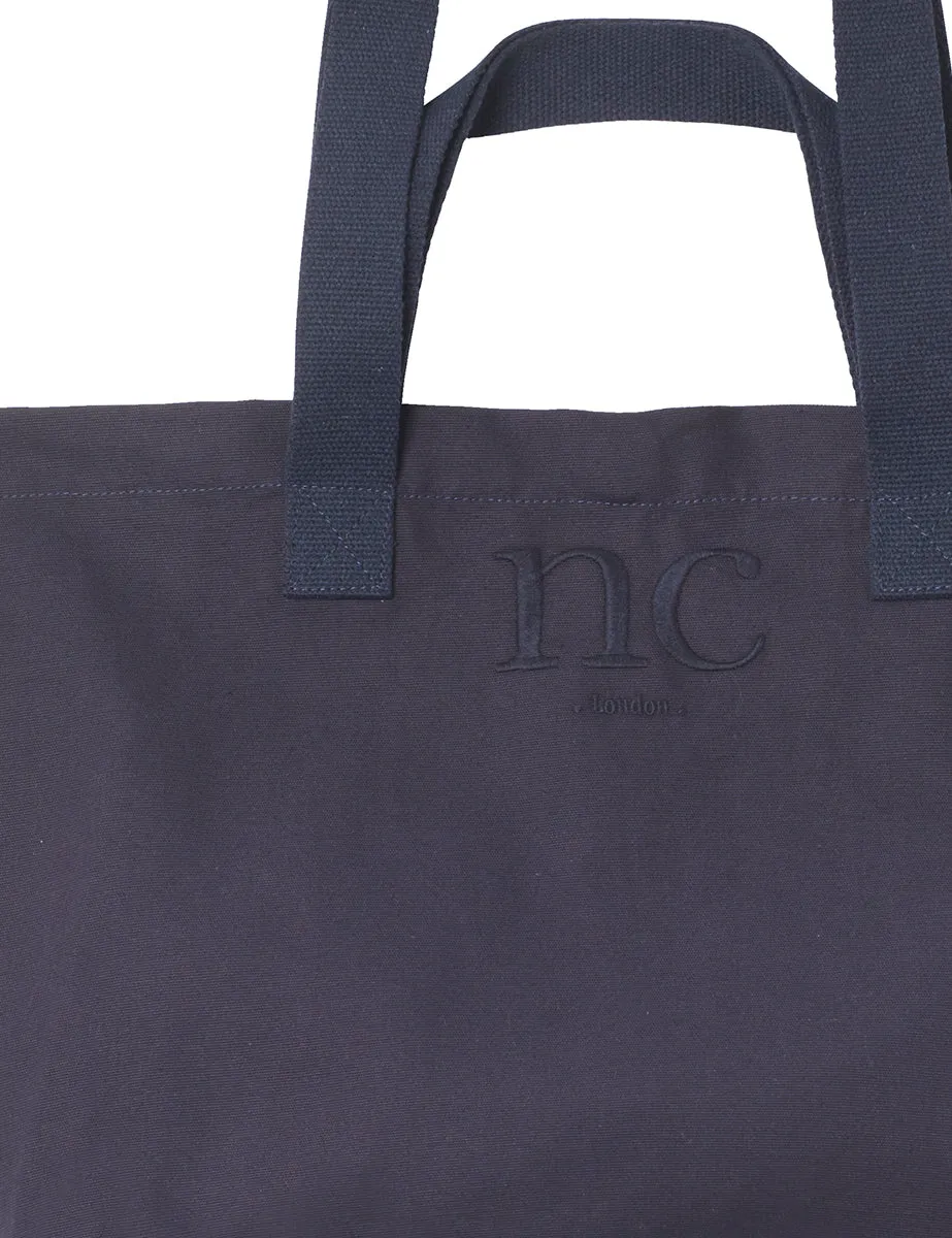 Navy London Logo Canvas Tote Bag sold by Nobody's Child product image thumbnail 4