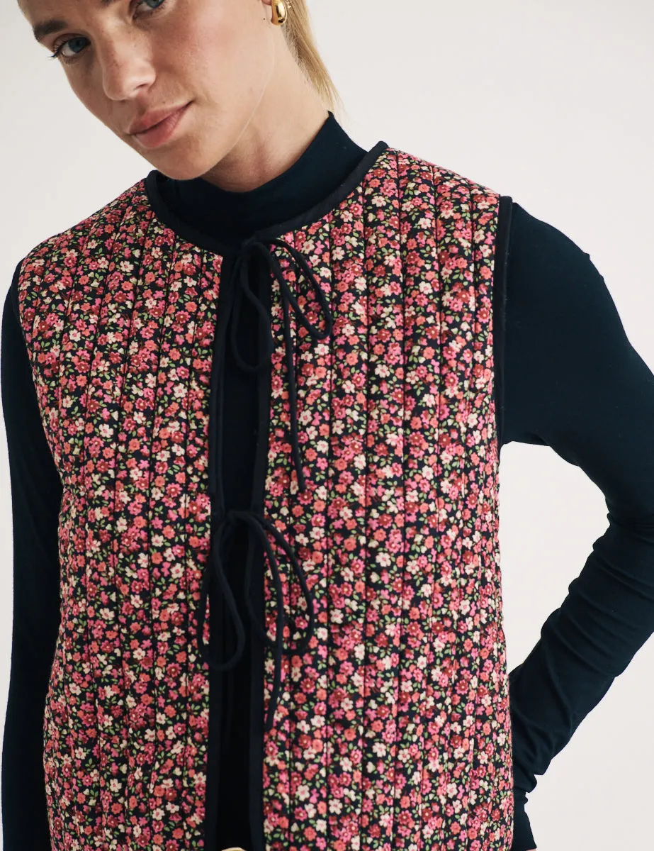 Pink Floral Quilted Gilet sold by Nobody's Child product image thumbnail 3